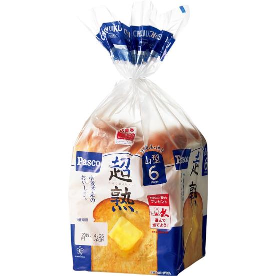 敷島製パン:Pasco 超熟 山型  6枚スライス:食パン