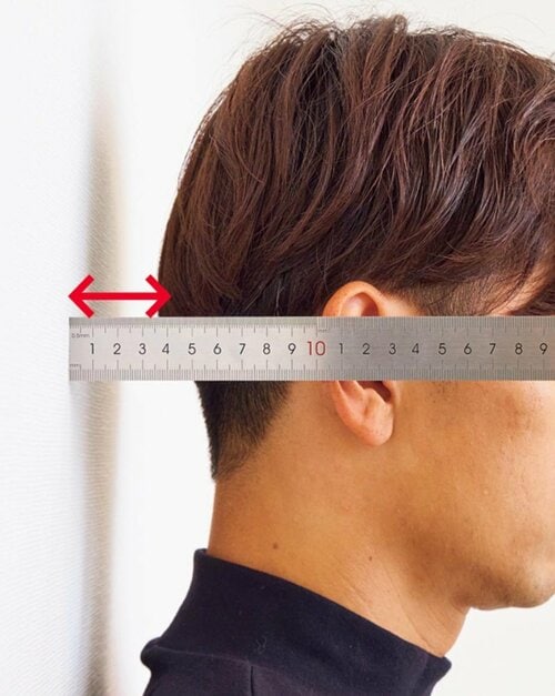 1：枕中央部分の高さを測る 高さ調整枕おすすめ イメージ