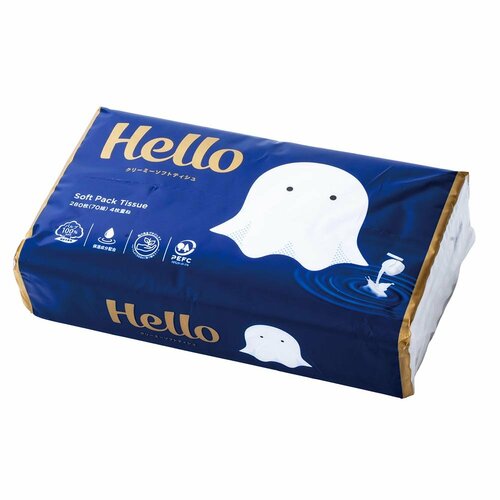 保湿ティッシュペーパーおすすめ ユニバーサル・ペーパー ハロー クリーミー ソフトティシュ70組 イメージ
