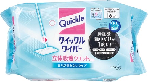 花王「クイックルワイパー 立体吸着ウェットシート 香りが残らないタイプ」 LDKが選ぶフロアワイパーおすすめ イメージ