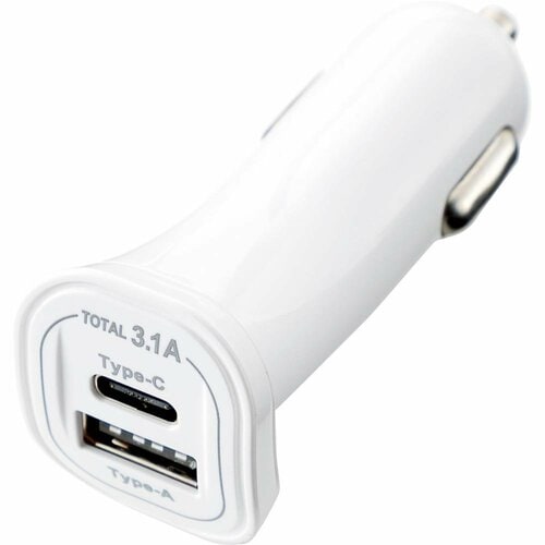 車用増設ソケットおすすめ ダイソー カーチャージャー(USB A、TypeーC、2ポート、3.1A) イメージ1