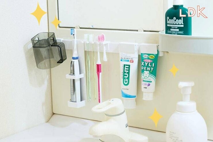 「超スッキリッ！」大きめ電動歯ブラシも！ この収納アイテムで家族分、浮かせられました【LDK】