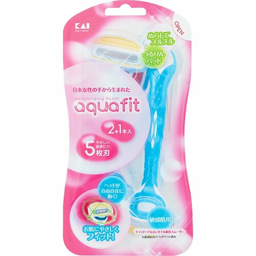 女性用T字カミソリおすすめ 貝印 aquafit イメージ2