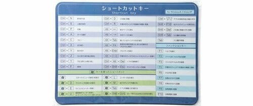 ワッツ:キーボード ショートカットキー表マウスパッド:文房具