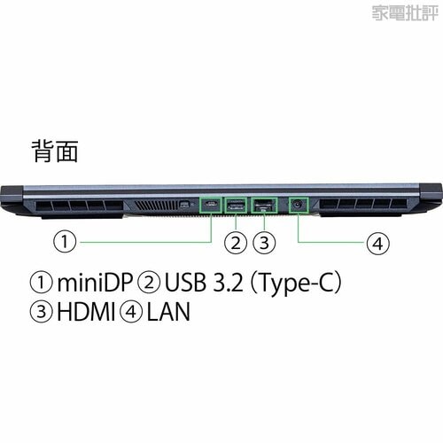【インターフェース】据え置き使用時に便利な背面端子 ゲーミングノートPCおすすめ イメージ2
