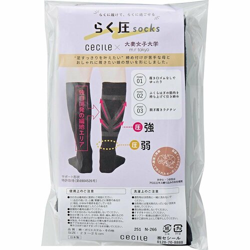 着圧ソックスおすすめ セシール 着圧ハイソックス らく圧 イメージ2