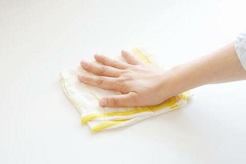 ポイント:シュッと拭いて拭き掃除。仕上げは水拭きでOK!