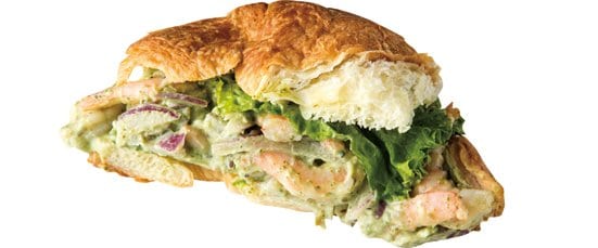 ⑥えび&チキンたっぷり!お得なクロワッサンサンド