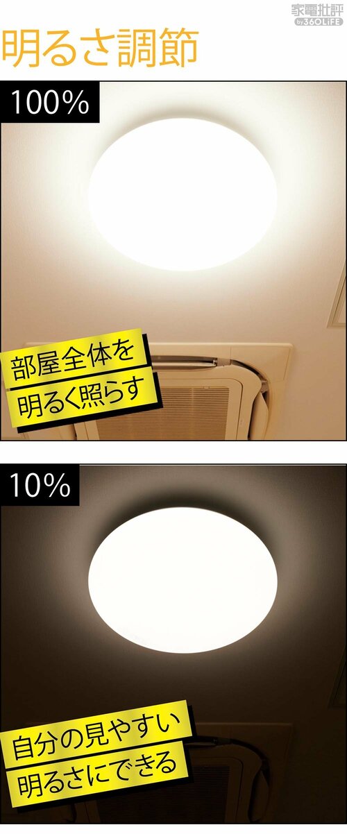 明るさ調節 LEDシーリングライトおすすめ イメージ