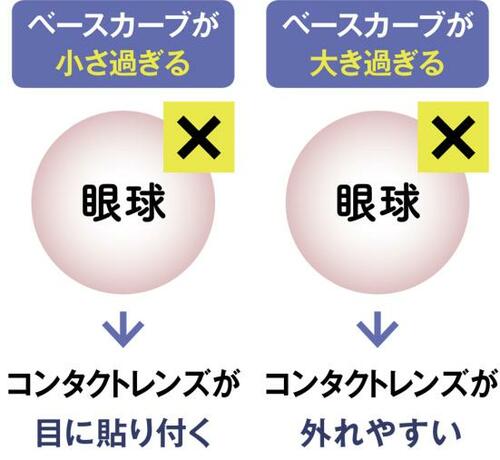 ［ポイント３：ベースカーブ］ ワンデーコンタクトレンズおすすめ イメージ2