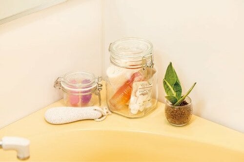 「密閉ビン」が湿気の多いお風呂場で活躍します!