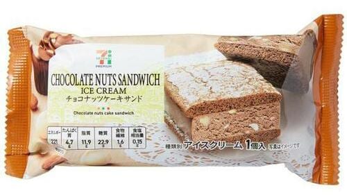 セブン-イレブン:チョコナッツケーキサンド:アイス