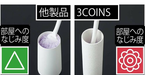 モップの先っちょが飛び出さない 3COINS「陶器フラワー ベースロング丸」 イメージ2