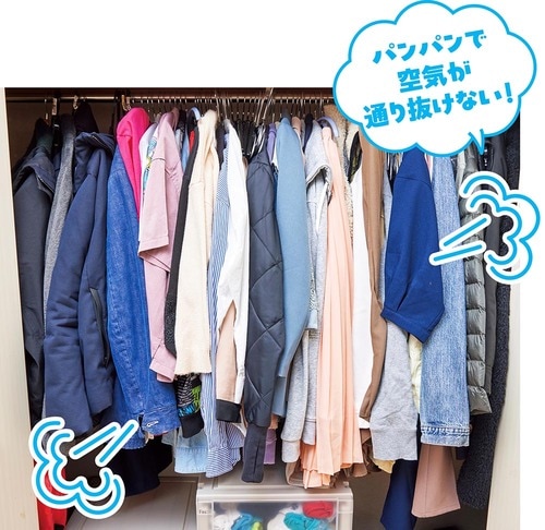 パンパンだと空気が通り抜けできない 除湿剤おすすめ イメージ