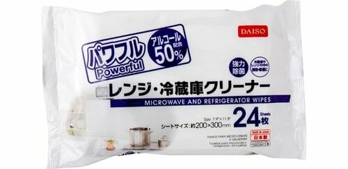 ダイソー:レンジ・冷蔵庫クリーナー 24枚:お掃除シート