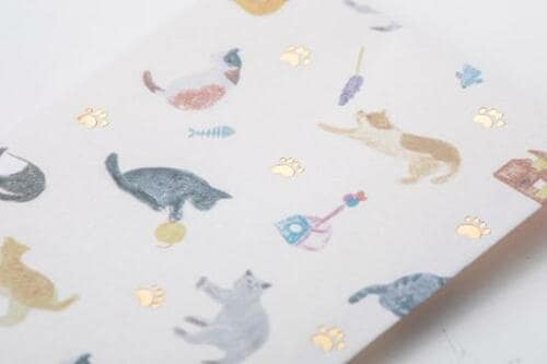 箔押しの猫の足跡が可愛い超ちっちゃいレター イメージ3