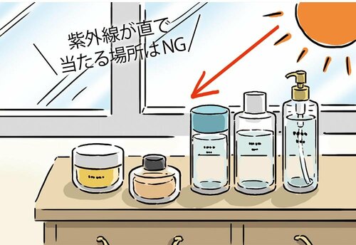 落とし穴2:シワケア化粧品の窓際保管は効果半減のリスクあり!