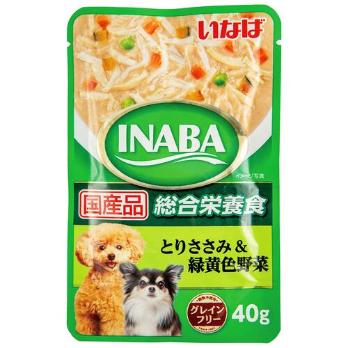 ドッグフードおすすめ いなばペットフード INABAパウチ とりささみ&緑黄色野菜 イメージ