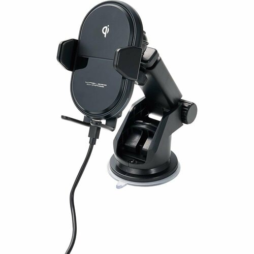 車内用充電グッズおすすめ カシムラ Qi自動検知電動ホルダー キャパシタ付 吸盤取り付け イメージ1