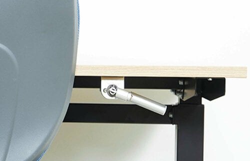 電動昇降デスクおすすめ サンワサプライ ERD-SH12070LMNハンドルレバーが内側に折りたためる イメージ2