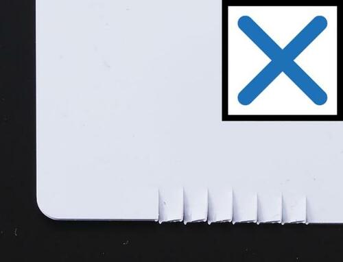 紙とプラスチックの裁断結果 イメージ2