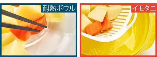 感動ポイント:加熱と湯切りが同時にできるザル付き イメージ