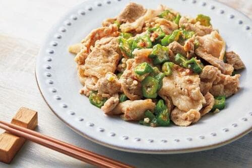 アレンジレシピ1：豚肉オクラ炒め イメージ