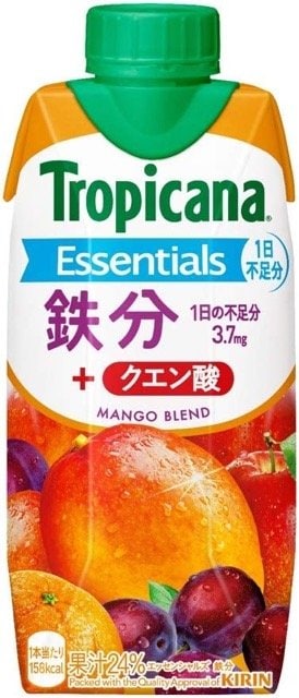 トロピカーナ「エッセンシャルズ 鉄分」 鉄分ドリンクおすすめ イメージ