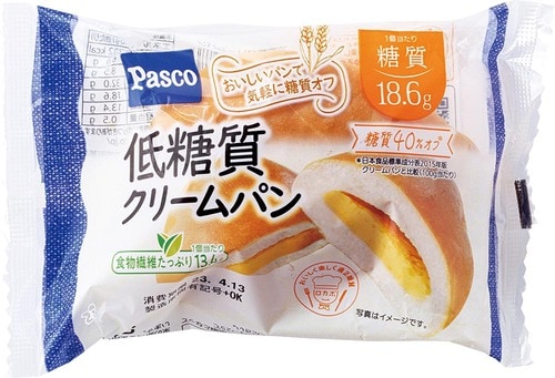 敷島製パン「パスコ 低糖質クリームパン」 イメージ