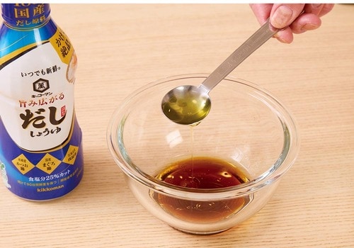 ポイント:調味料を混ぜ合わせ具を加えるのがコツ だし醤油おすすめ イメージ