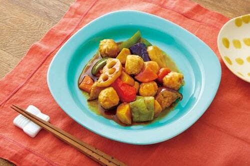 一気にできて野菜もおいしい！ 双日食料「つくねと彩野菜の黒酢炒め（2人前）」 イメージ2