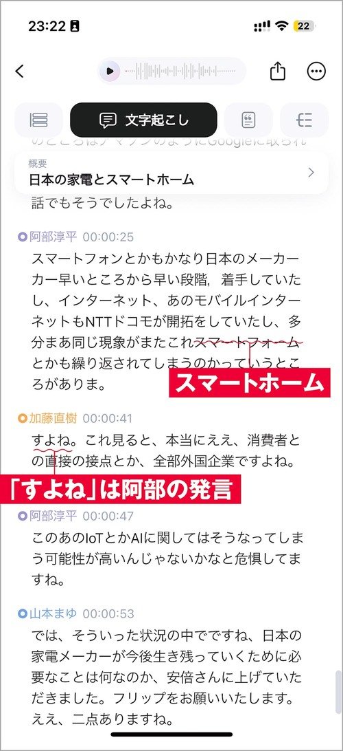 【文字起こし精度：優秀】話者識別や誤字の少なさが優秀！うるさい環境でも安定的 AIボイスレコーダーおすすめ イメージ