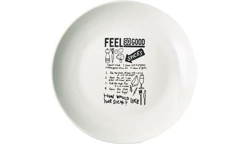 セリア:手書きプレートL:食器