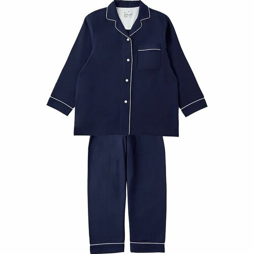 レディースパジャマおすすめ 無印良品 婦人　脇に縫い目のない　二重ガーゼ長袖パジャマ イメージ1