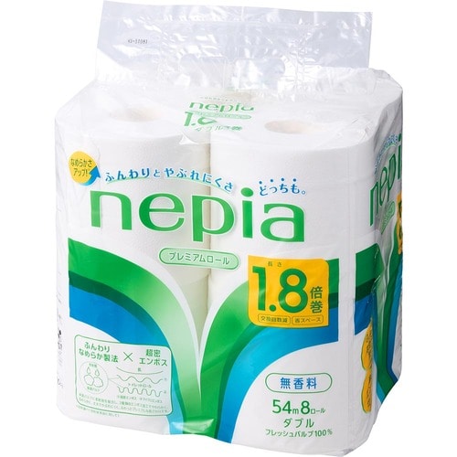 トイレットペーパーおすすめ 王子ネピア ネピア プレミアムソフト ネピア トイレットロール 1.8倍巻き 8ロール ダブル イメージ