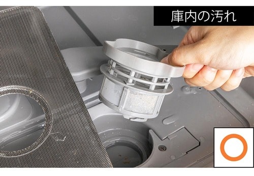 お手入れ：大きめの残菜は排水される 食洗機おすすめ イメージ