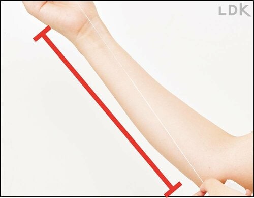 ステップ1：腕の長さに取る 歯ブラシおすすめ イメージ