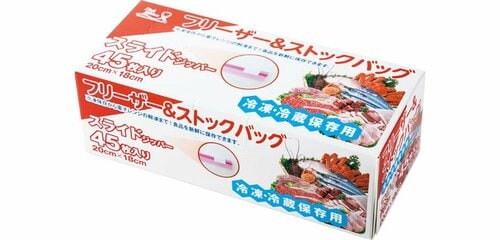 全家協:フリーザー＆ストックバッグ スライドジッパー45枚入り:袋
