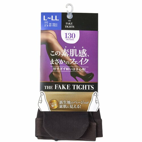 フェイクタイツおすすめ ベルメゾン 素肌見え美脚フェイクタイツ 130D/ブラック イメージ1