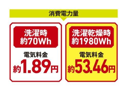 ヒートポンプなしのドラム型洗濯機パナソニック「Cuble NA-VG2400L」 イメージ2