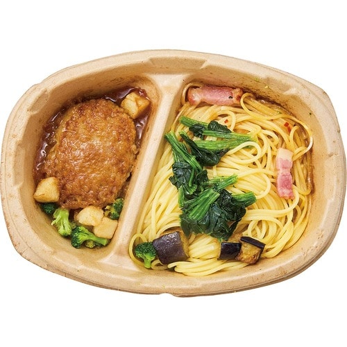 ワンプレート冷食おすすめ ニップン よくばりプレート 和風おろしハンバーグ&香味醤油スパゲッティ イメージ2