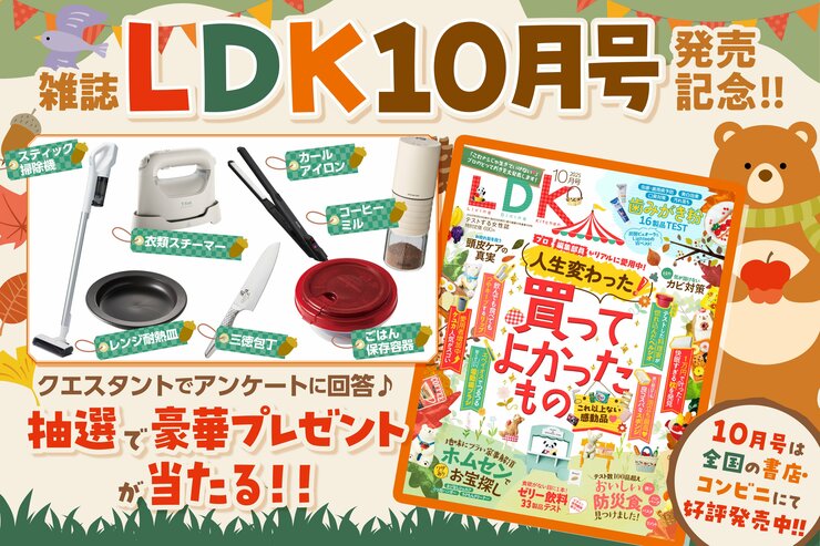 雑誌『LDK』読者プレゼント応募ページ　アンケートに答えて豪華プレゼントをゲット♡