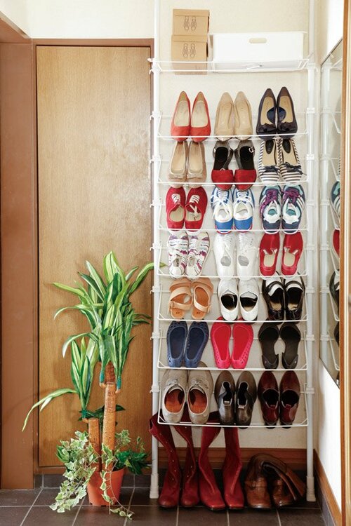 平安伸銅工業:突っ張りシューズラック 24足対応:下駄箱