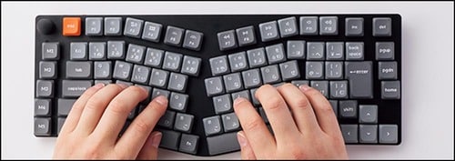 使い勝手：逆ハの字配列されたキー エルゴノミクスキーボードおすすめ イメージ