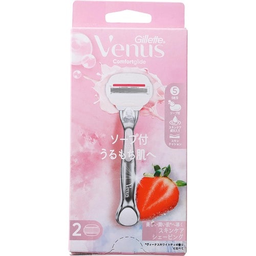 LDKベストバイT字カミソリおすすめ ジレット ヴィーナス うるもち肌へ イチゴ畑の香り イメージ2