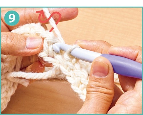 「かのこ編み風スヌード」の編み方 イメージ9