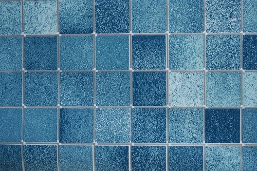 剥がれやすい…セリア「リメイクシート タイルBlue」