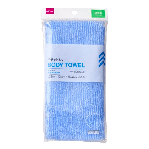 ボディタオルおすすめ ダイソー ボディタオル アクアブルー ふつう イメージ1