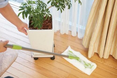 植木鉢もキャスター台にのせれば床掃除の邪魔にならない！ イメージ