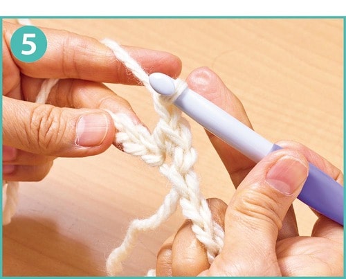 「かのこ編み風スヌード」の編み方 イメージ5